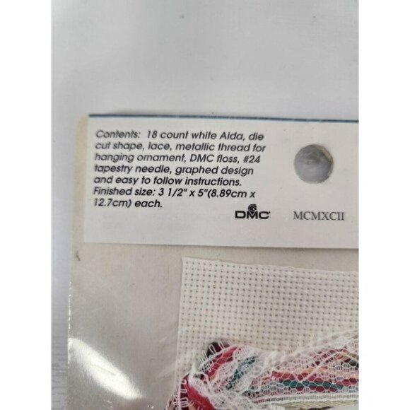 VTG Designs For The Needle Cat & Bow Lace Ornament Christmas Cross Stitch Kit - Picture 5 of 5